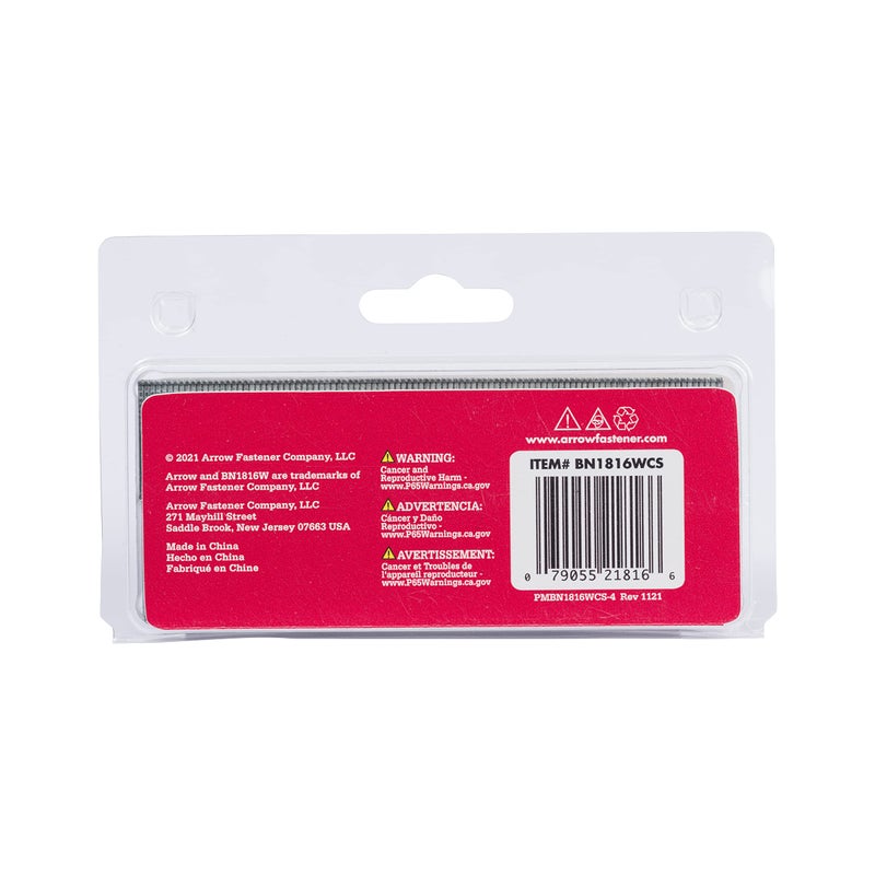 Arrow Fastener Arrow BN1816WCS 18-Gauge Steel Brad Nails for Molding, Cabinets, Framing, Trim, and Finishing, Safe to Use with Electric or Battery Powered Nailers, 1-Inch, 2000 Pack - Image 5